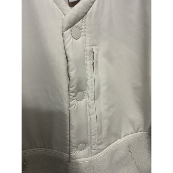 Adidas Wings & Horn Off White Sherpa Jacket Coat Men Size L Button Down Front - Picture 7 of 12